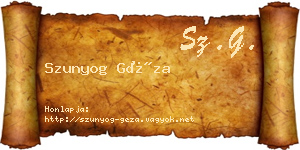 Szunyog Géza névjegykártya